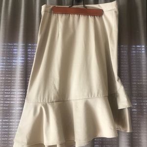 Office friendly midi skirt with ruffles.